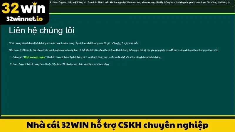 Trang chủ Nhà cái 32WIN hỗ trợ CSKH chuyên nghiệp, tận tâm